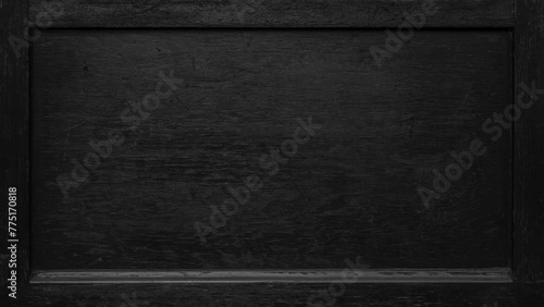 Abstract old rustic black anthracite gray colored painted dark grunge grain wooden timber hardwood wall or floor or table texture - wood frame background banner