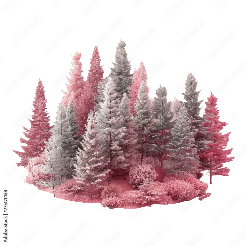 Obraz premium Close up of pink and white trees in a forest