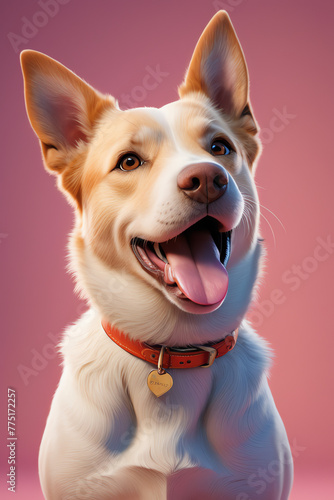 Sunny Dispositions: Cheerful Dog Illustration in Sunlit Background Wallpaper