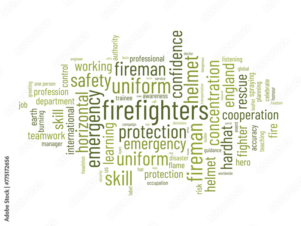 Firefighters Day word cloud template. Career awareness concept vector background. Firefighters Day word cloud template. Career awareness concept vector background.