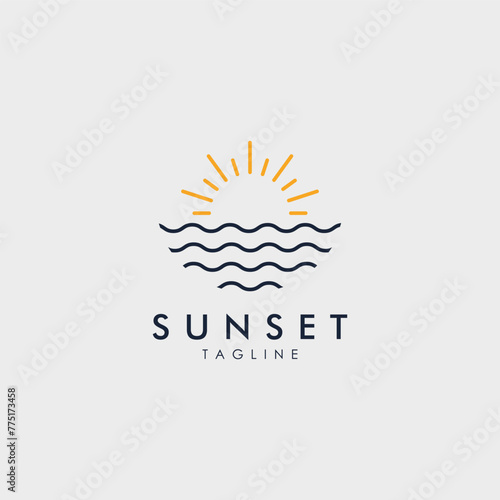 sunset logo vector illustration design