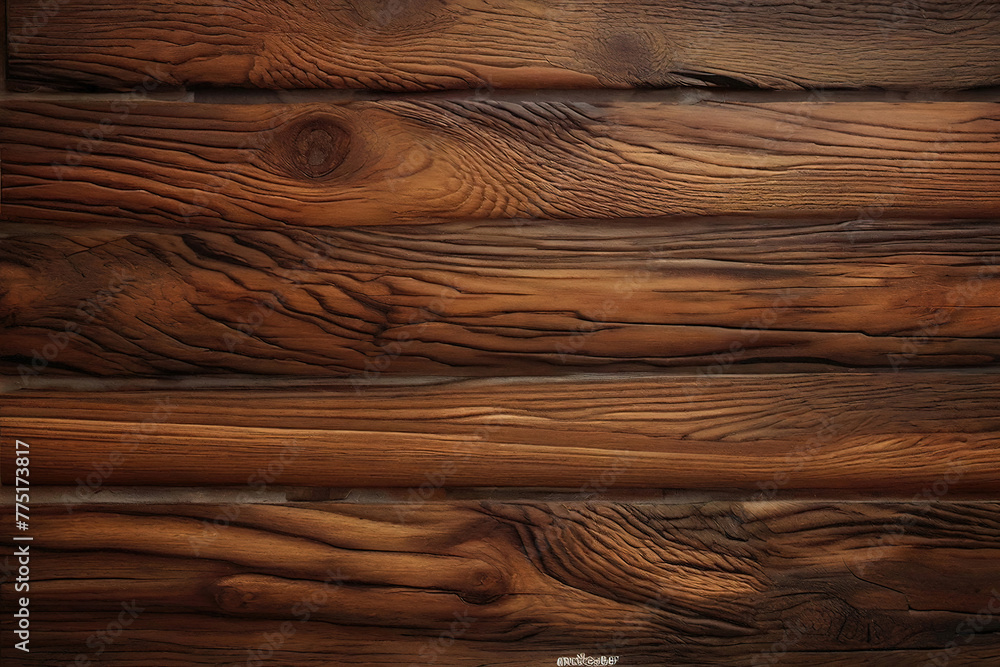 Brown wood wall wooden plank board texture background with grains and structures and scratched