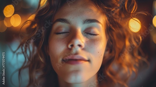 Wallpaper Mural Woman Relaxing  in Nature Torontodigital.ca