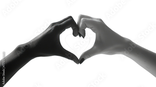  Black and white hands in the shape of a heart  interracial friendship