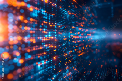 Wallpaper Mural Futuristic Digital Data Stream in a Virtual Tunnel Torontodigital.ca