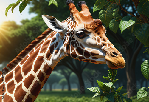 Close-up photo of a giraffe