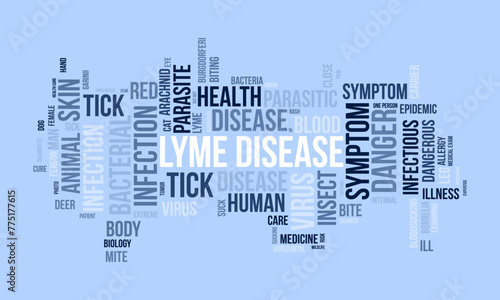 Lyme Disease word cloud template. Health and Medical awareness concept vector background.