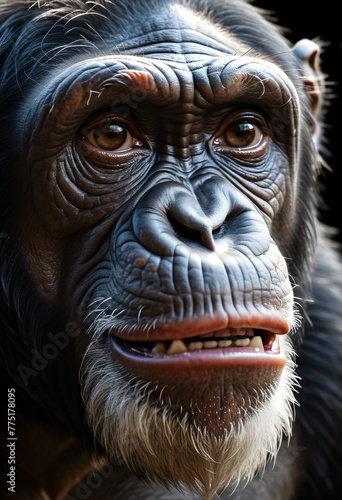 Close-up photo of a chimpanzee © Anoottotle