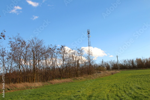 A power line in a field