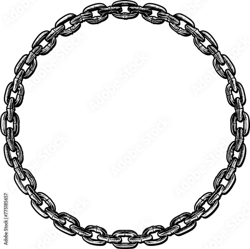 Circle chain handrawing vector graphic