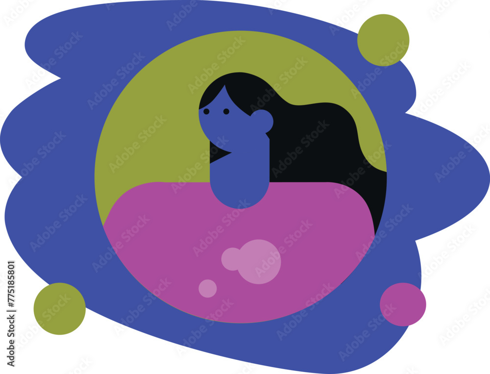 People character portrait. Flat cartoon avatar of women. Avatar abstract illustration People character portrait. Flat cartoon avatar of women. Avatar abstract illustration