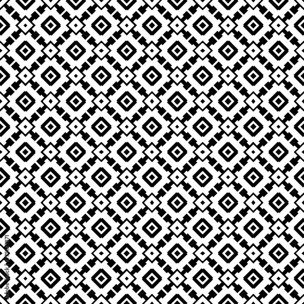 Black and white seamless abstract pattern. Background and backdrop. Grayscale ornamental design.