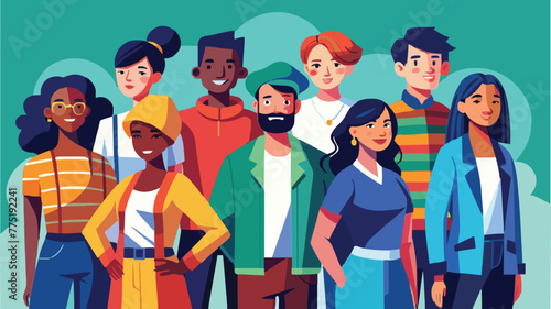 Various styles People. man, men, and women together in colorful clothing. Cartoon-style characters etc. Vector illustration. Isolated design elements.