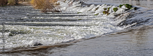 abundant flow of water in the river after the rains