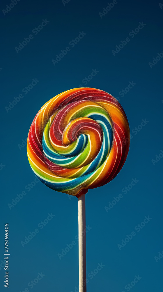 Colorful lollipop on a blue background Colorful lollipop on a blue background