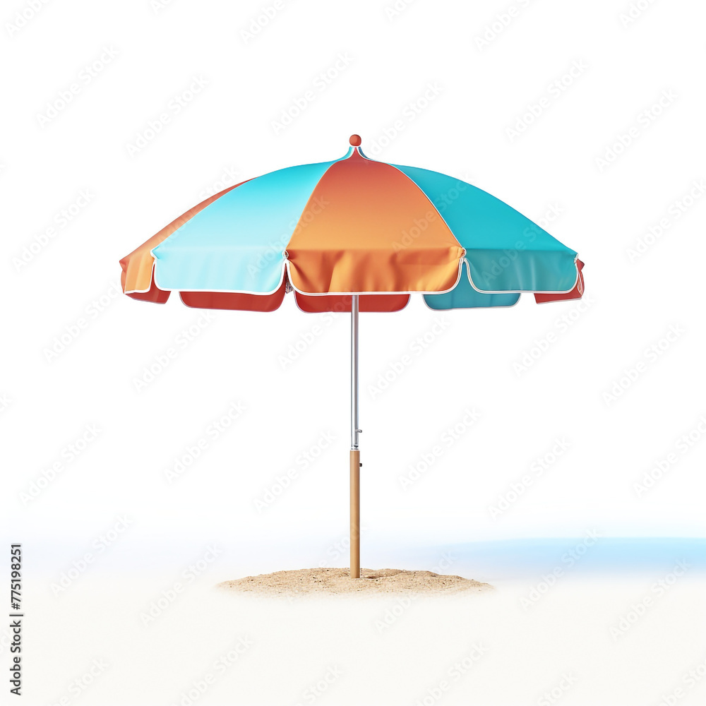 beach Umbrella on white backround сreated with Generative Ai beach Umbrella on white backround сreated with Generative Ai