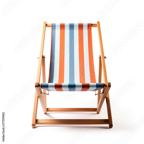 beach chair on white backround   reated with Generative Ai