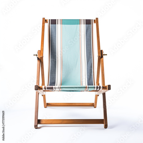 beach chair on white backround сreated with Generative Ai