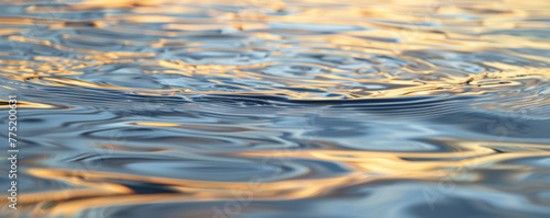 Sunset reflections on water surface