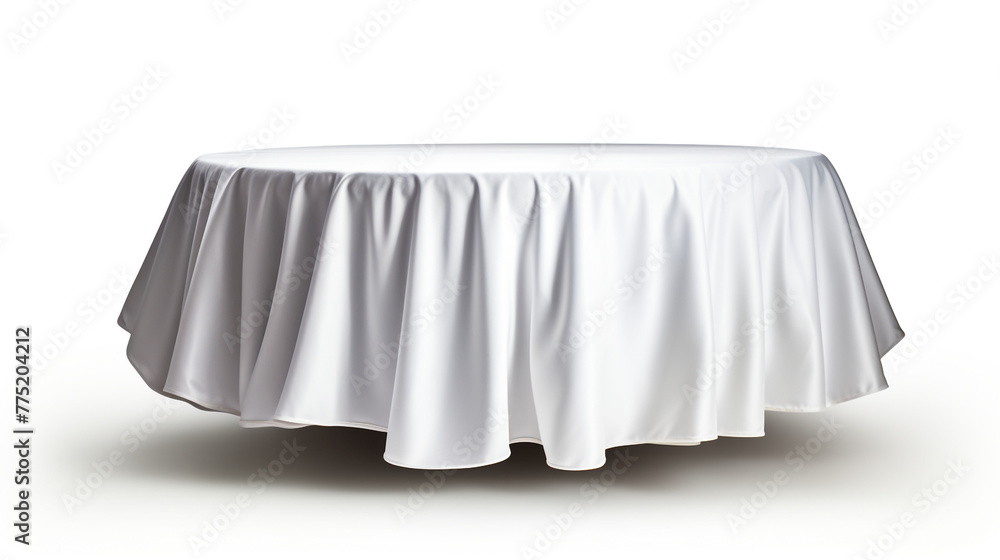 An empty round table with a cloth on it сreated with Generative Ai An empty round table with a cloth on it сreated with Generative Ai
