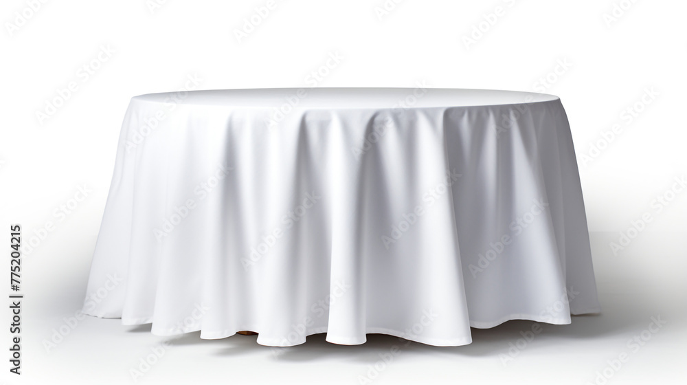 An empty round table with a cloth on it сreated with Generative Ai An empty round table with a cloth on it сreated with Generative Ai