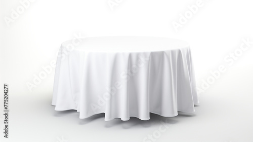 An empty round table with a cloth on it сreated with Generative Ai