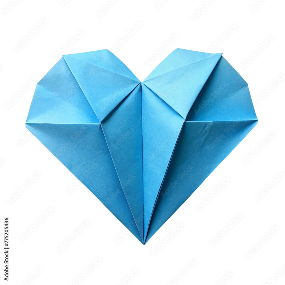 Blue paper on heart shaped isolated on transparent background. Blue paper on heart shaped isolated on transparent background.