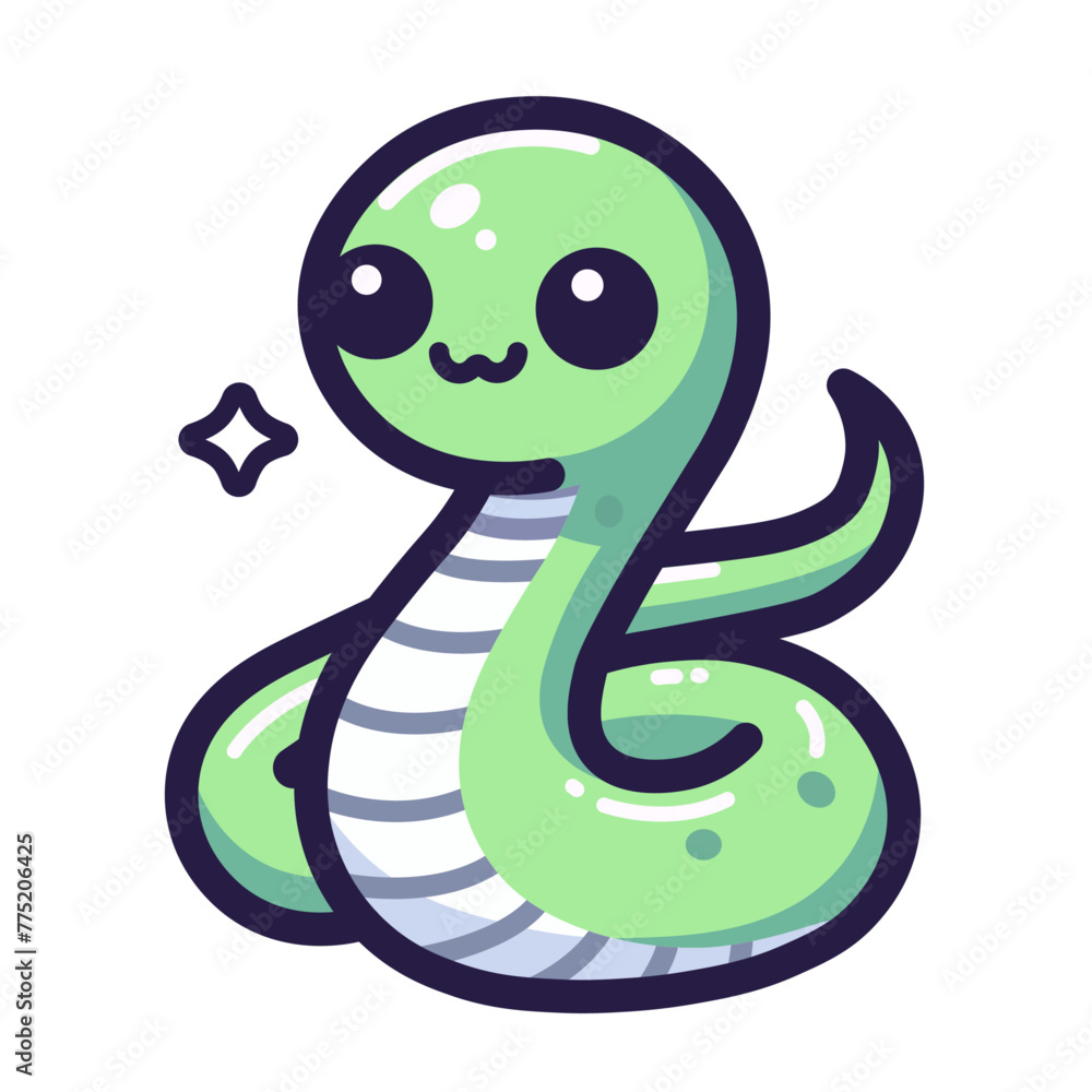 Fototapeta premium Cute baby snake vector illustration