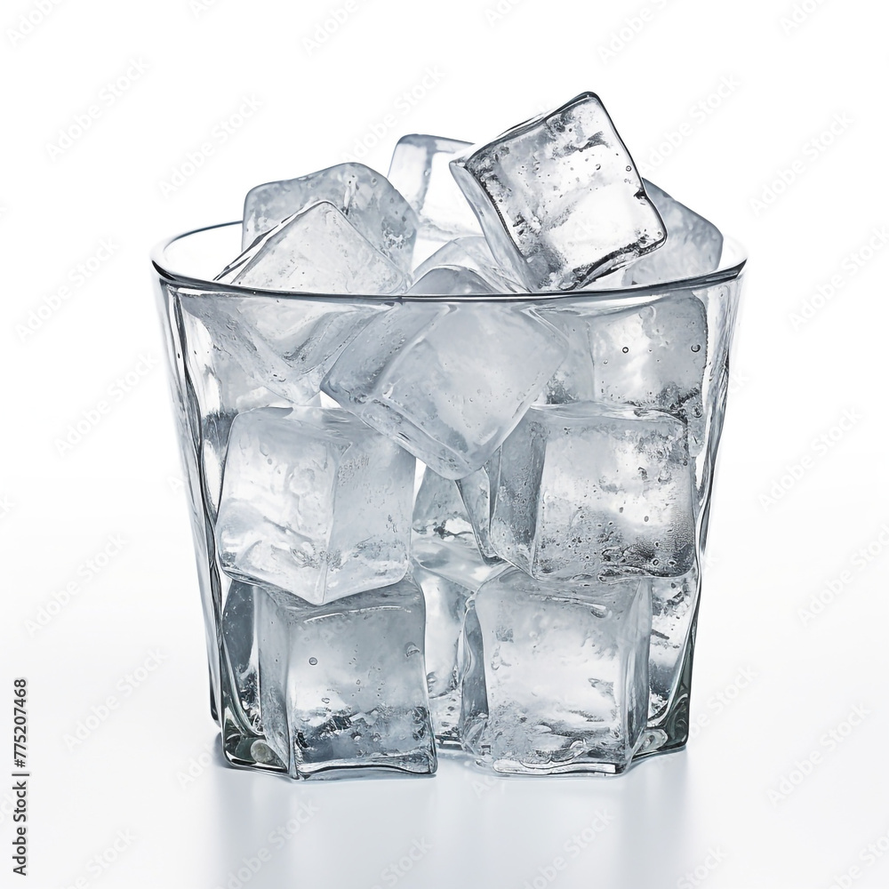 Obraz premium ice cube bucket white backround сreated with Generative Ai