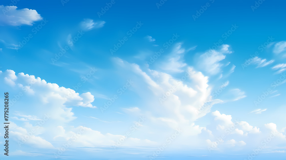 Clear blue sky and white clouds Clear blue sky and white clouds