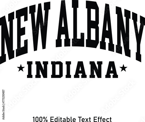 New Albany text effect vector. Editable college t-shirt design printable text effect vector