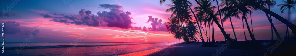 Sunset Painting With Palm Trees Sunset Painting With Palm Trees