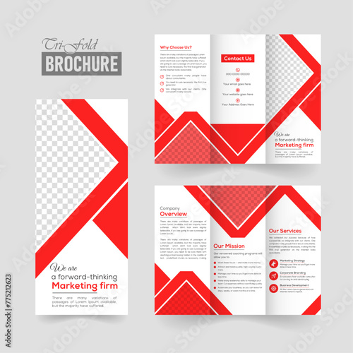 Creative corporate modern business trifold brochure and business flyer design template (ID: 775212623)