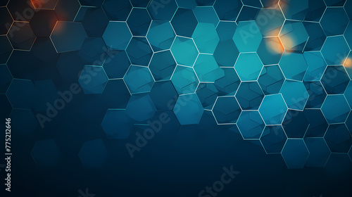 Blue abstract hexagon pattern, glowing medical wallpaper © jiejie