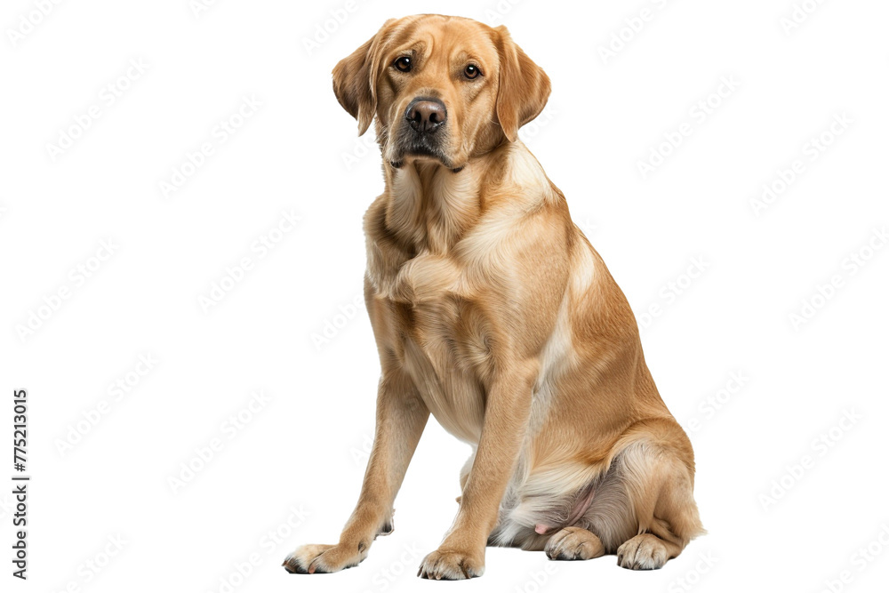 golden retriever puppy  isolated on Transparent/White Background