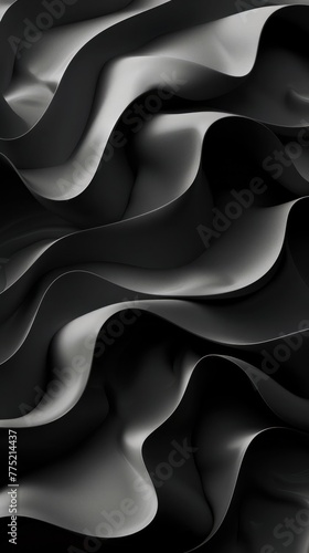 abstract total black waves wallpaper