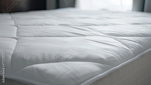 luxurious white mattress protector, ensuring hygiene and comfort. Showcase its waterproof, stain-resistant features for a peaceful night's sleep photo