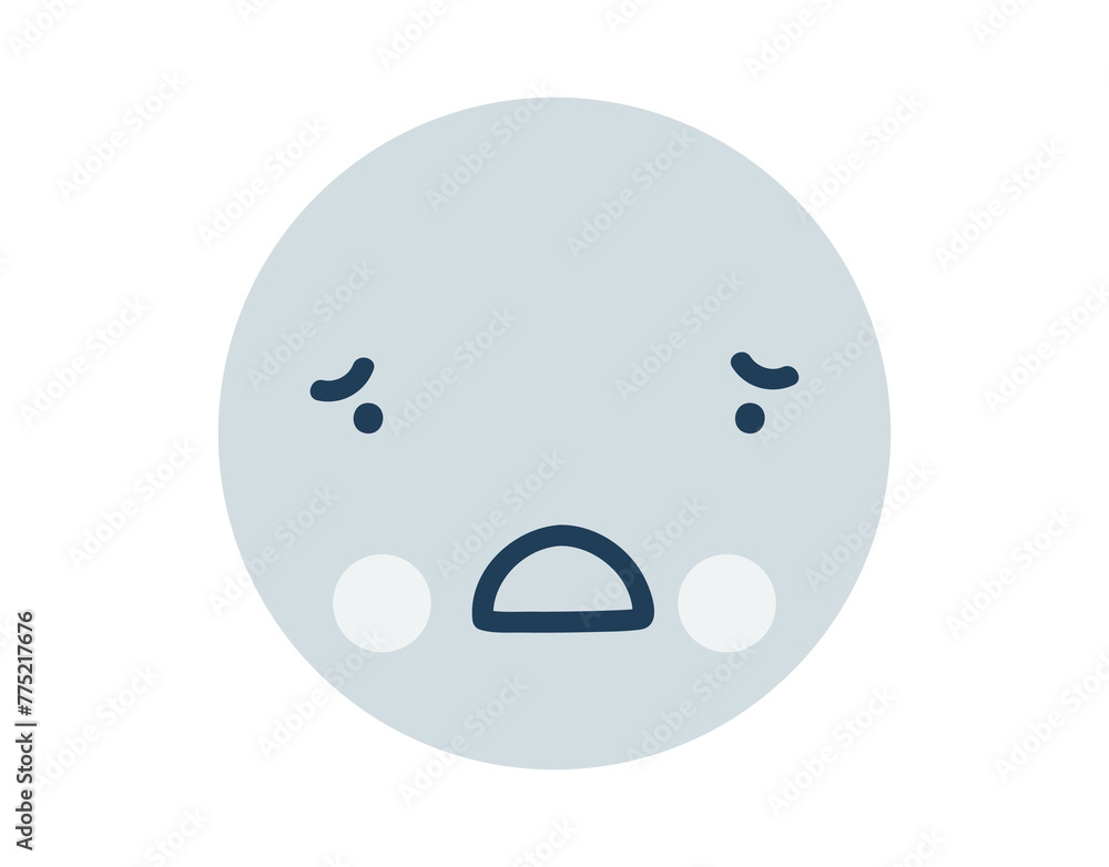 Blue dissappointed round Emoji Icon. Object Symbol flat Vector Art. Cartoon element for web design, poster, greeting card Blue dissappointed round Emoji Icon. Object Symbol flat Vector Art. Cartoon element for web design, poster, greeting card