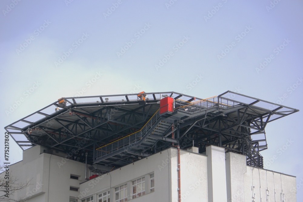 Naklejka premium helipad on the roof of the building