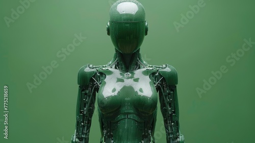 Exoskeleton for rehabilitation on a green background, solid color background, 4k, ultra hd