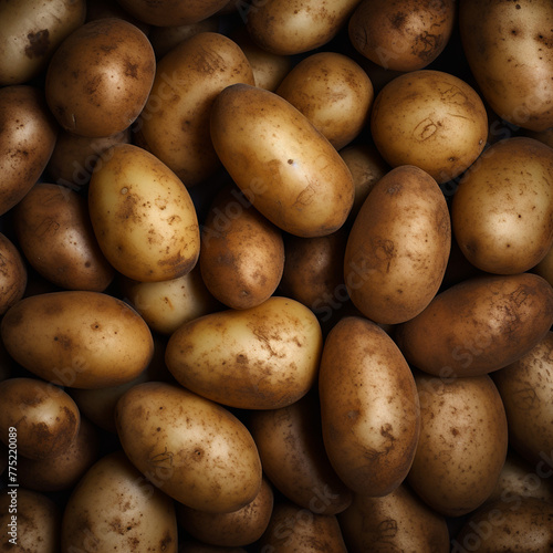 set of potatoes on background   reated with Generative Ai