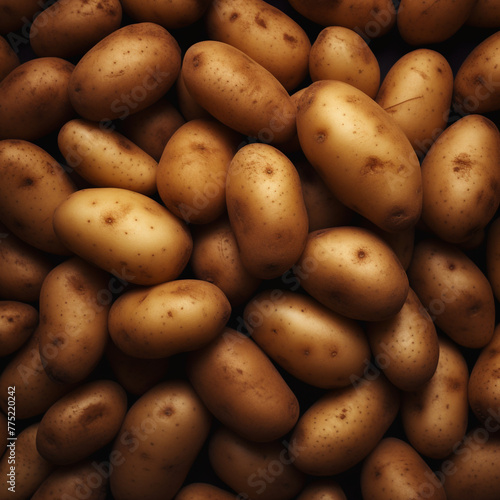 set of potatoes on background   reated with Generative Ai