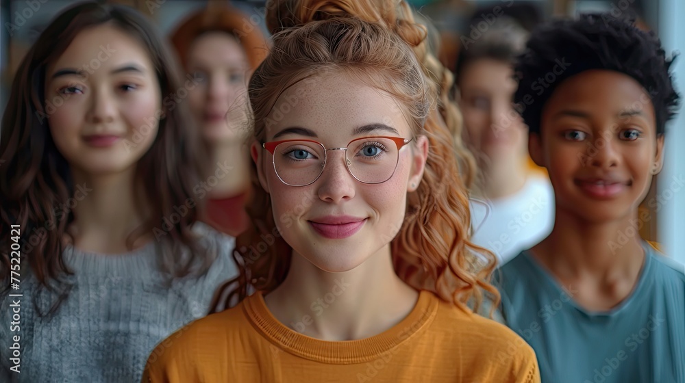 Students creating videos in honor of their teachers, solid color background, 4k, ultra hd Students creating videos in honor of their teachers, solid color background, 4k, ultra hd