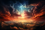 Photo wallpaper conceptual image made with generative AI of magic sky way to heaven