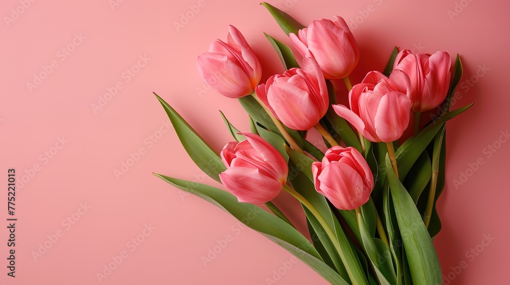 Wonderful Floral mothers day composition with roses and present box Wonderful Floral mothers day composition with roses and present box