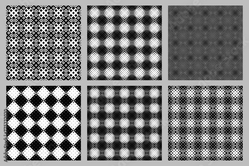 Geometrical seamless  diagonal square pattern background set - abstract vector design from squares