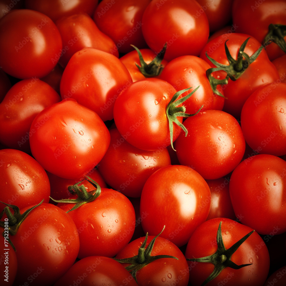 set of tomatoes on background сreated with Generative Ai set of tomatoes on background сreated with Generative Ai