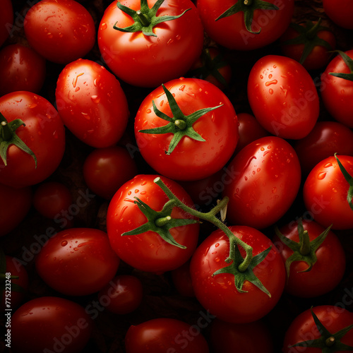 set of tomatoes on background сreated with Generative Ai