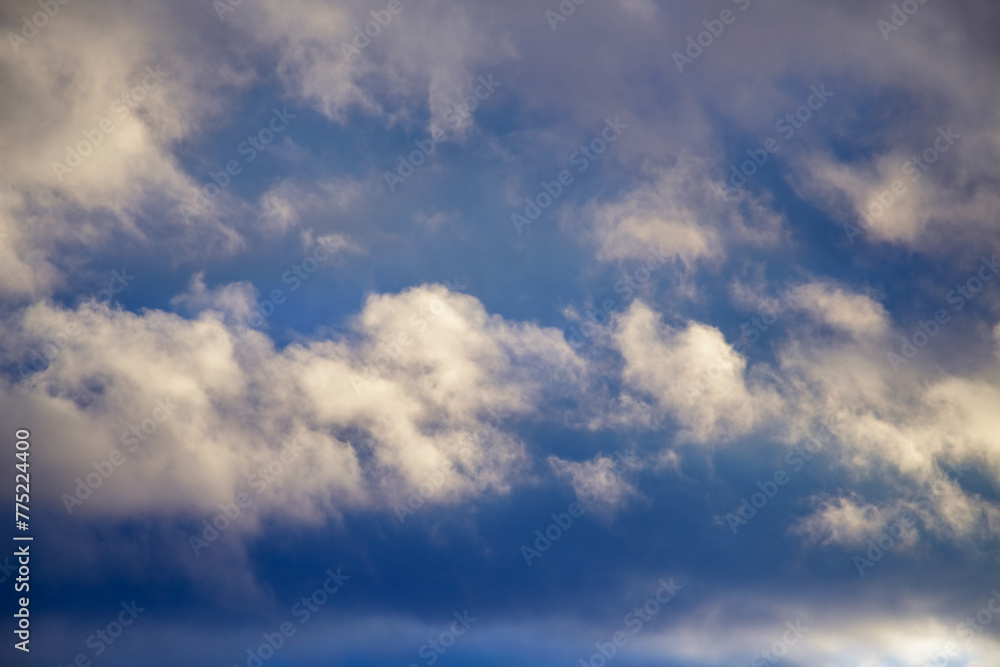 Torn rare clouds in the sky close-up