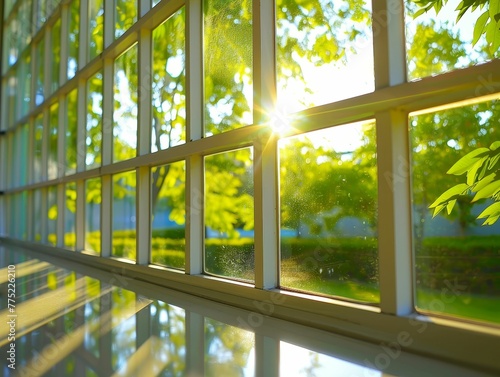 Nanoparticle-based smart windows, controlling light and heat passively photo